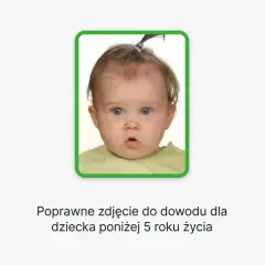 Urocze dziecko z niebieskimi oczami, idealne do paszportu online dla dziecka.