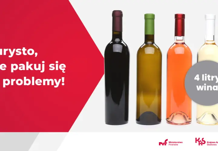 Turysto, nie pakuj się w problemy! Dowiedz się, ile alkoholu można przewieźć do Szwecji. Na zdjęciu 4 litry wina.