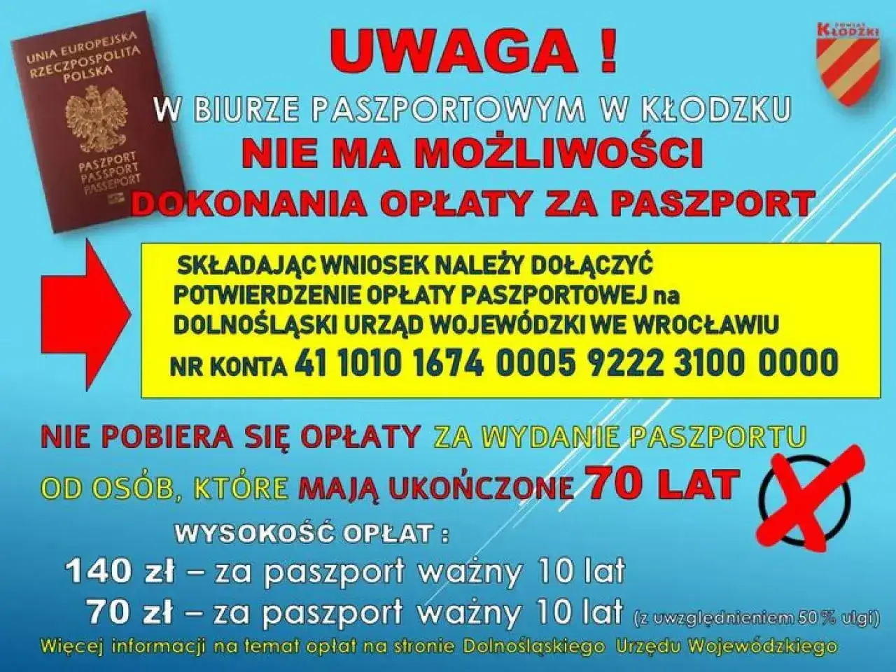 W Kłodzku nie zapłacisz za paszport. Dowiedz się, ile kosztuje paszport i gdzie dokonać opłaty.