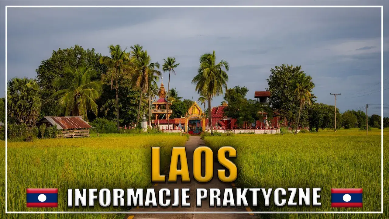 Droga przez pola ryżowe do świątyni w Laosie. Informacje praktyczne o wizie do Laosu.