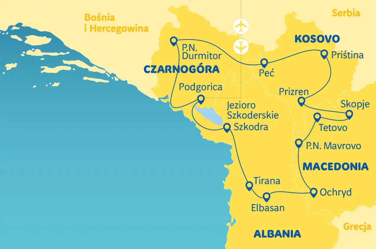 Mapa Bałkanów: Czarnogóra, Kosowo, Macedonia, Albania. Planujesz podróż do Macedonii? Sprawdź, czy potrzebny jest paszport.