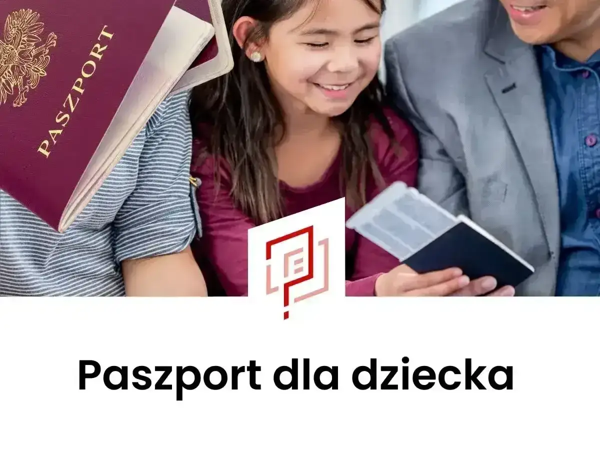 Rodzina z paszportem dla dziecka, gotowa na podróż.